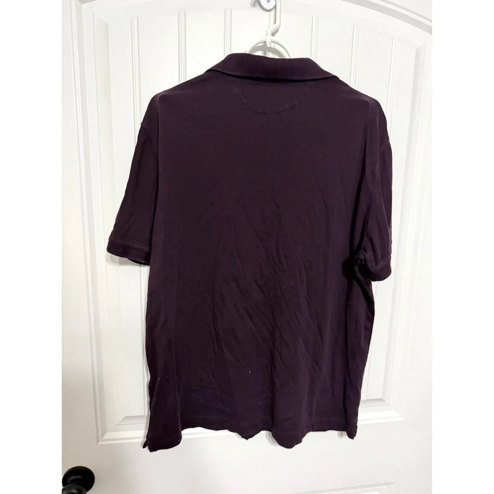 Banana Republic Polo Shirt Mens XL Purple Slim Fit Premium Cotton Short Sleeve